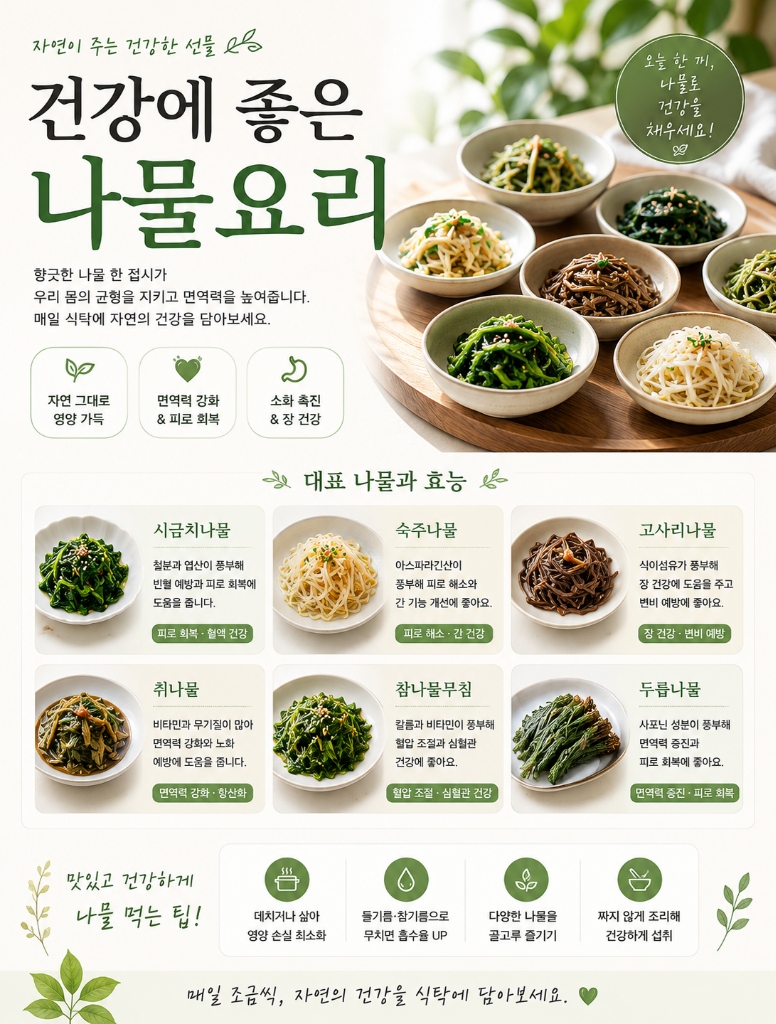 건강에 좋은 나물 요리